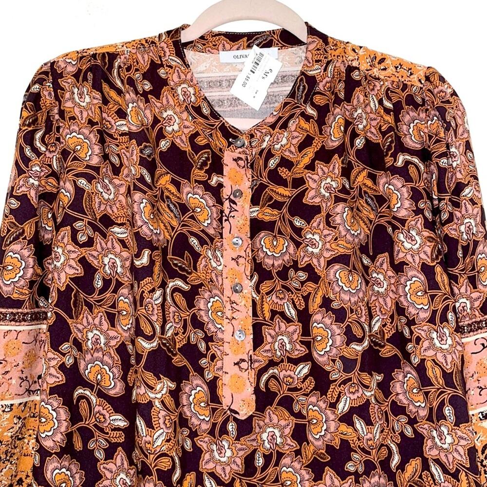 NWT OLIVACEOUS boho flower top